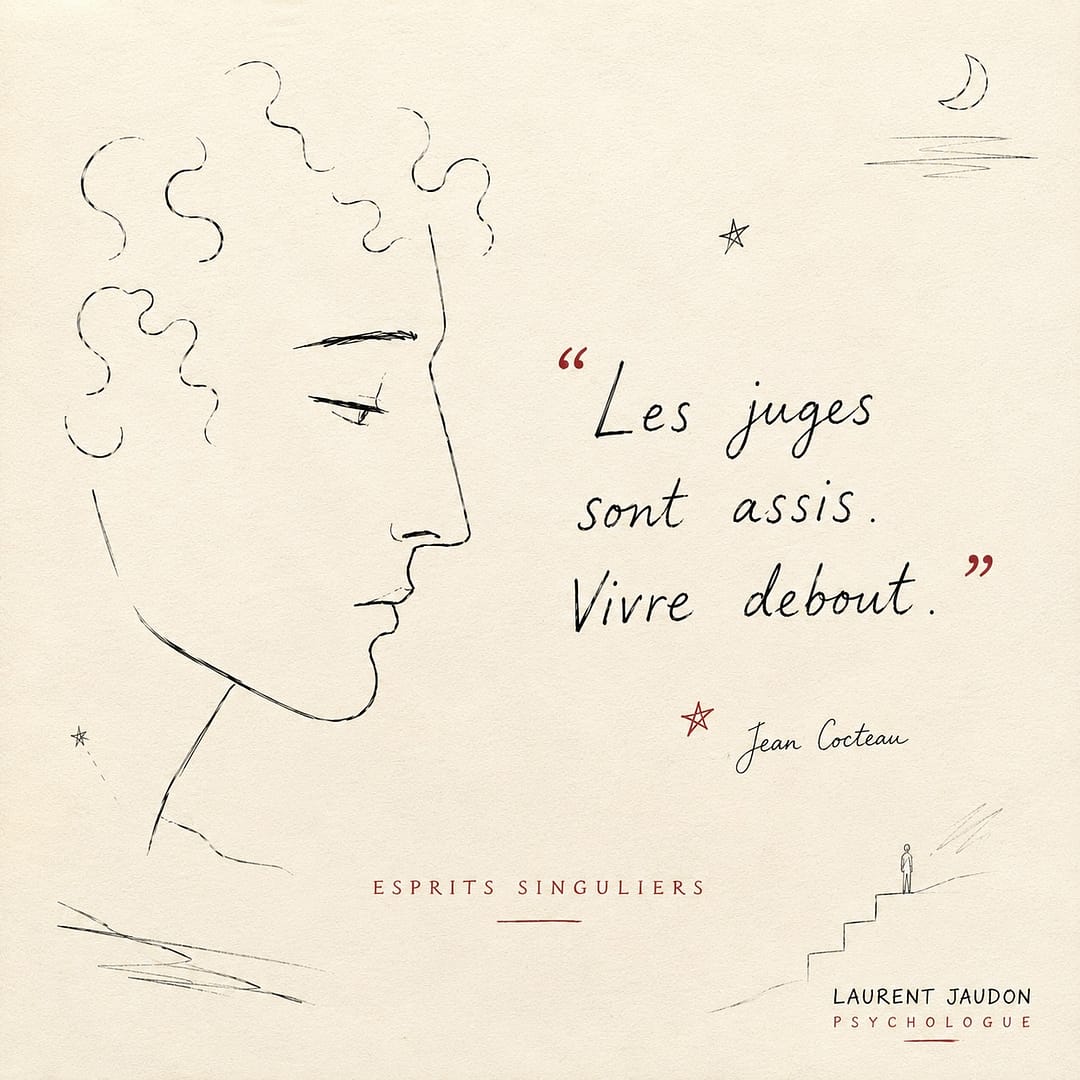 esprits-singuliers-hpi-laurent-jaudon-psychologue-paris Illustration pour esprits singuliers et HPI avec citation de Jean Cocteau, Laurent Jaudon psychologue à Paris.