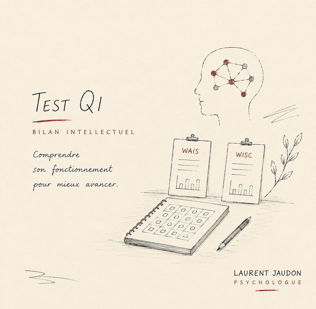 test QI HPI bilan intellectuel, Laurent Jaudon psychologue à Paris Illustration d’un test QI et bilan intellectuel WAIS WISC avec Laurent Jaudon, psychologue à Paris.
