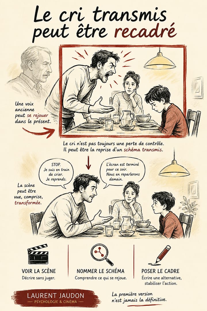 psychologue parentalité Paris cri parental et schéma transmis